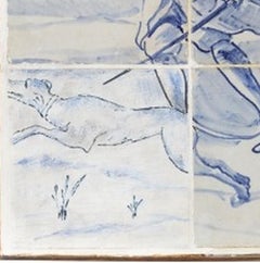 Earthenware - Panel of four tiles - 18th century