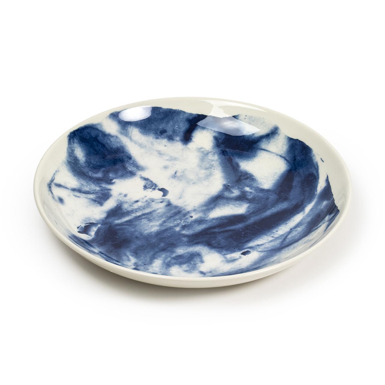 British Earthenware Pasta Bowl with Interpretations of Traditional Creamware For Sale