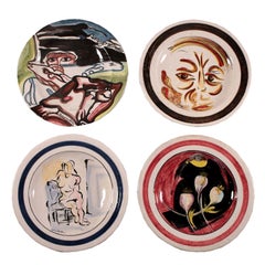 Earthenware Plates, G.Rossicone Manufacture, Milan Italy, 20th Century