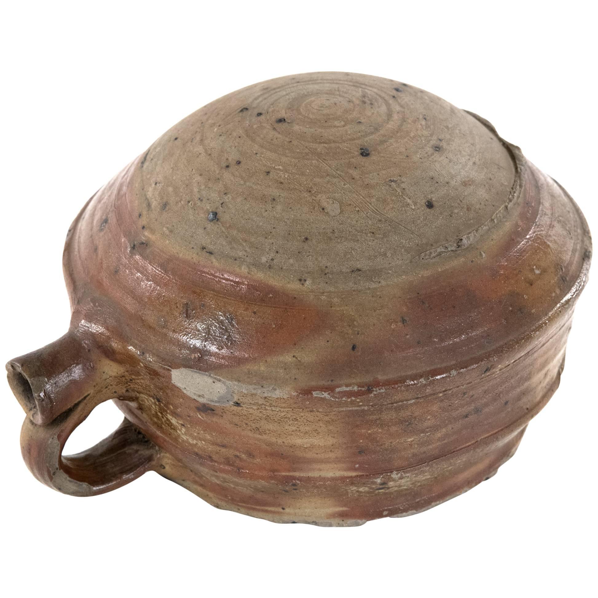 Earthenware Salt Glazed Turtle Salt Bottle For Sale