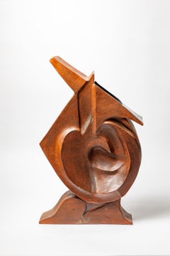 Jarrón-escultura de barro de Georges Martin, hacia 1980.