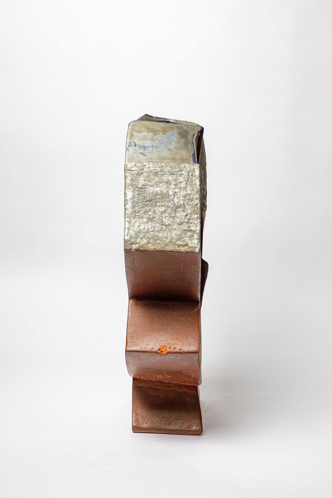 Francese Vaso-scultura in terracotta di George Martin, circa 1980. in vendita