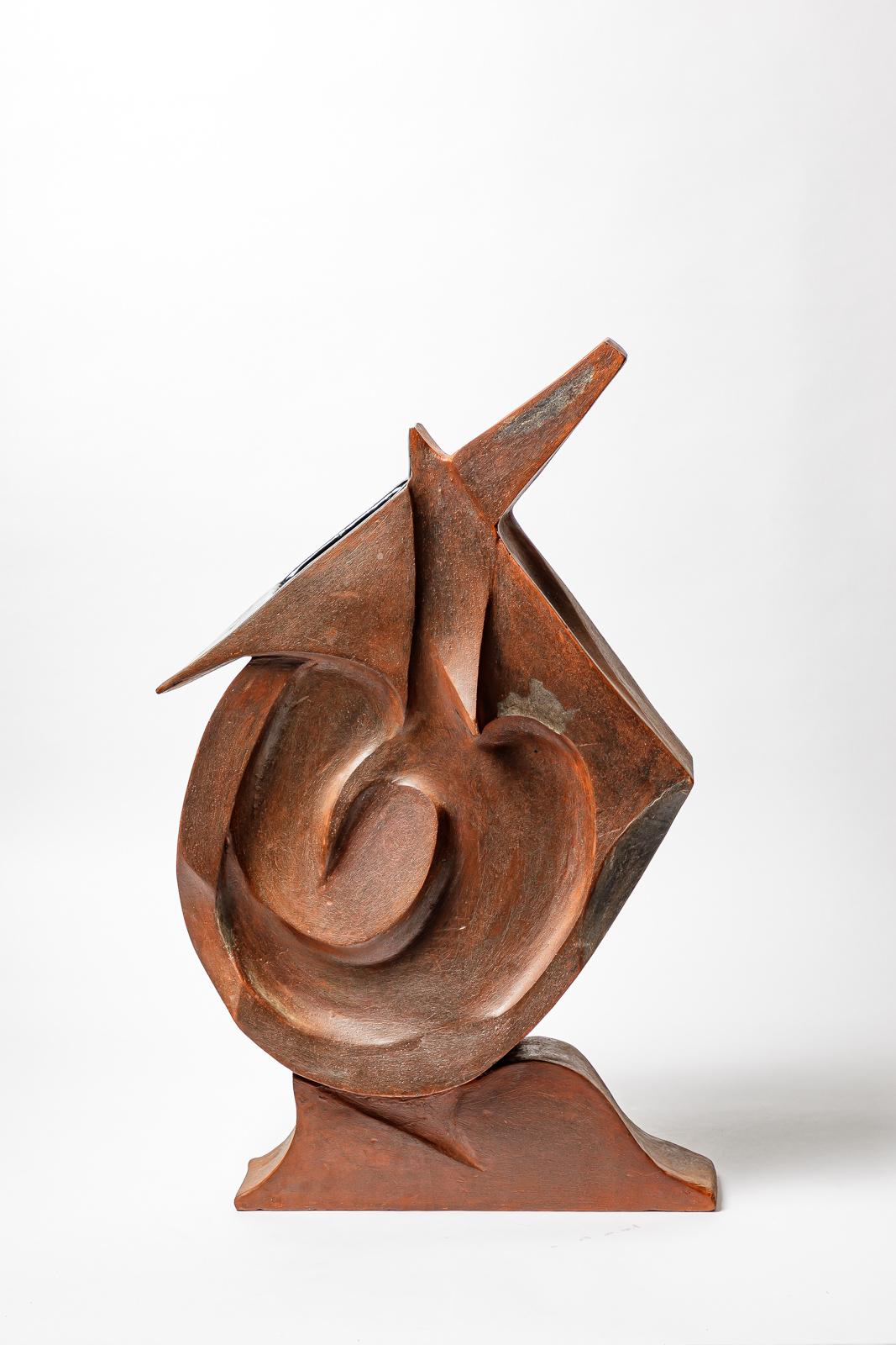 Francese Vaso-scultura in terracotta di George Martin, circa 1980. in vendita