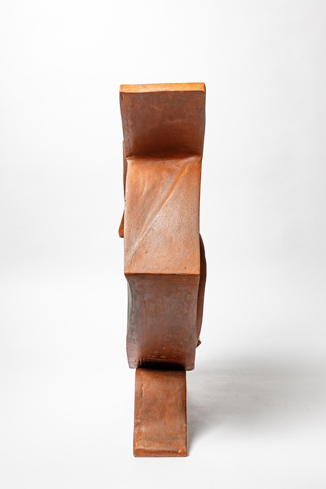 Vaso-scultura in terracotta di George Martin, circa 1980. In condizioni ottime in vendita a Saint-Ouen, FR