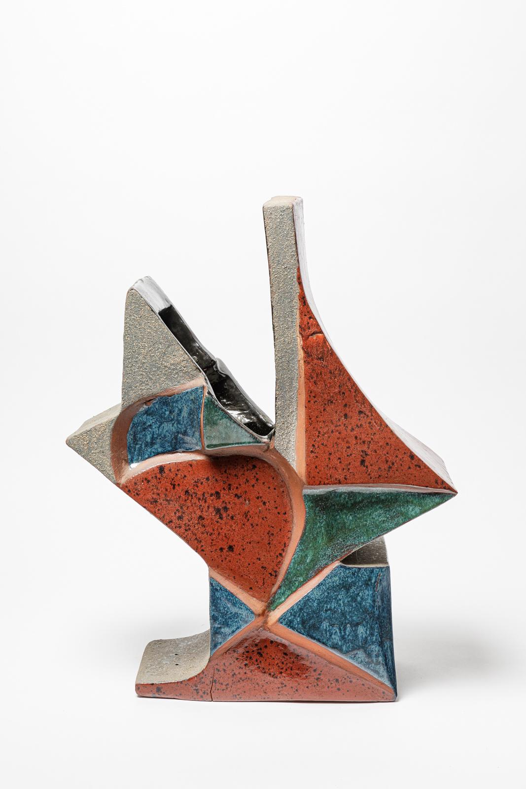 Vaso-scultura in terracotta di George Martin,  1980 circa. In condizioni ottime in vendita a Saint-Ouen, FR