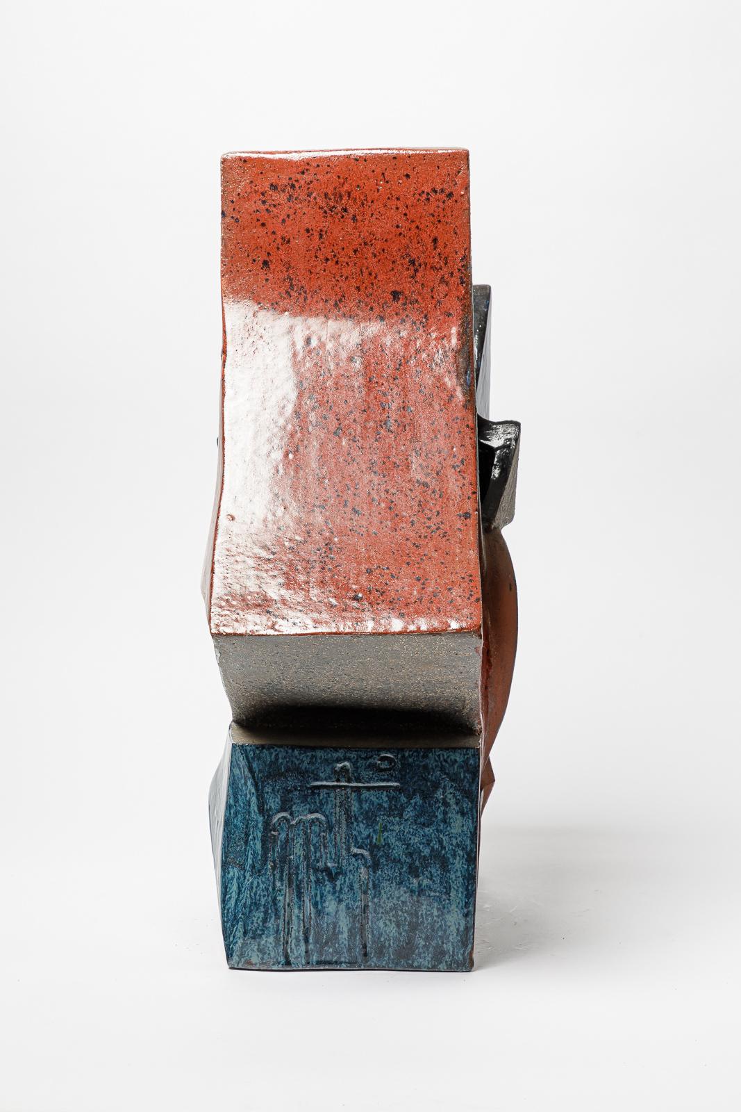 XX secolo Vaso-scultura in terracotta di George Martin,  1980 circa. in vendita