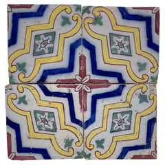 Earthenware - Set of 34 tiles - 19th century