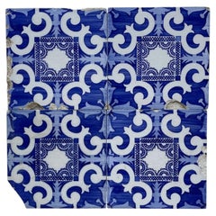 Earthenware - Set of 4 tiles - 19th century