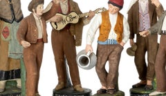 Earthenware - Seven figures depicting costumes - Devesas Factory - 19th Century