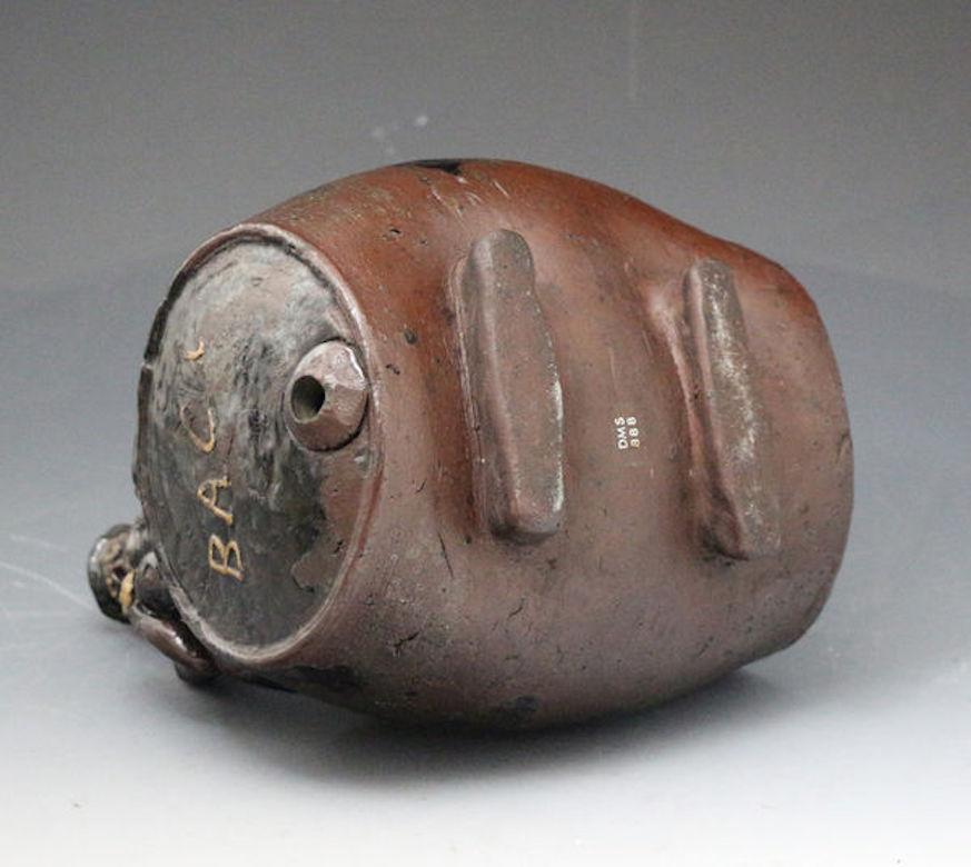 Ceramic Earthenware Slip Decorated Spirit Barrel with Sailor, Late 18th Century For Sale