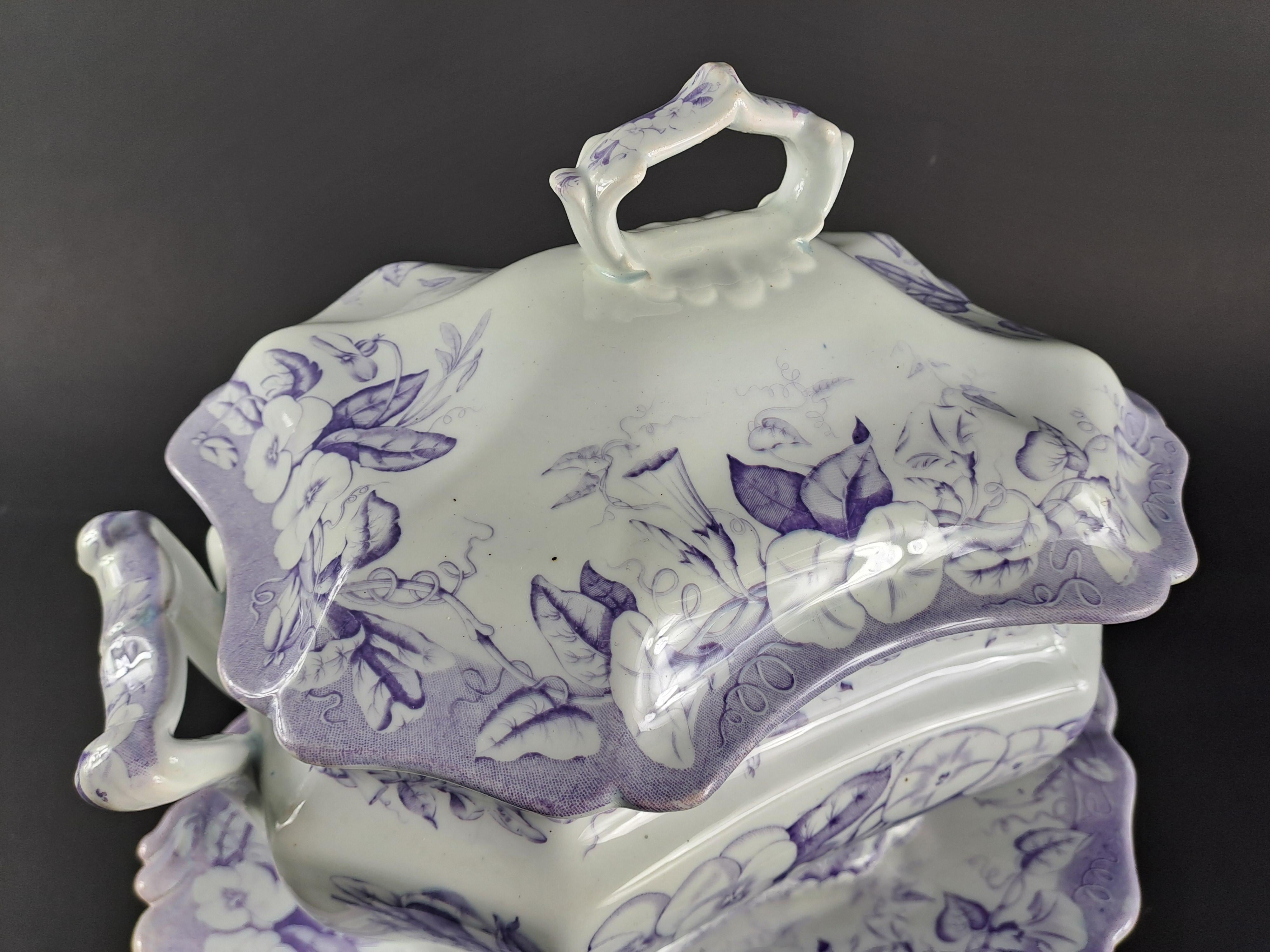 Earthenware Soup Tureen And Dish From Maison Vieillard In Bordeaux For Sale 5