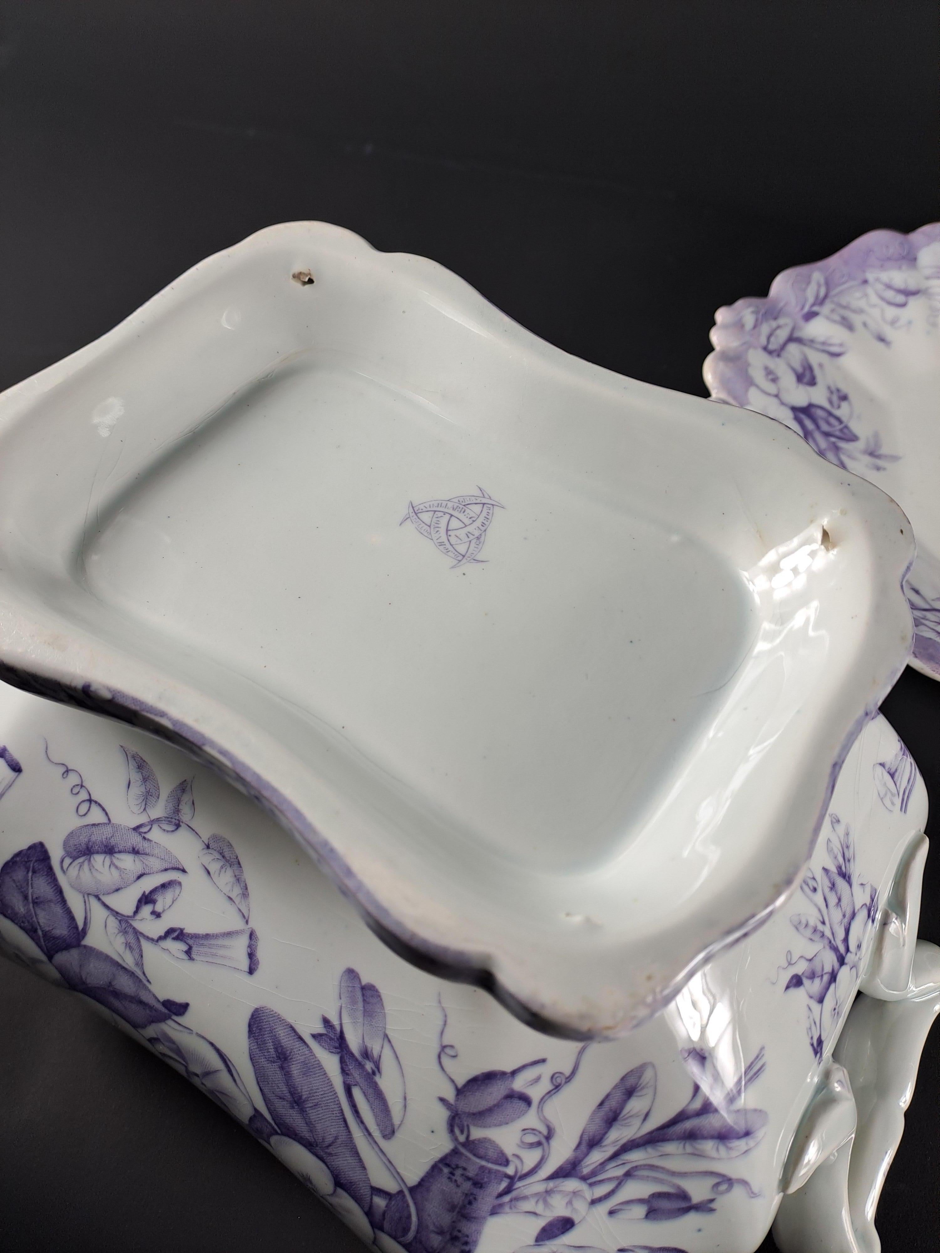 Earthenware Soup Tureen And Dish From Maison Vieillard In Bordeaux For Sale 1
