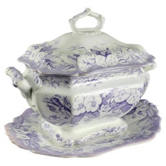 Antique Earthenware Soup Tureen And Dish From Maison Vieillard In Bordeaux
