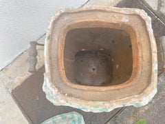 Earthenware stove Luneville Green Color Frane 18th century Louis XV Period