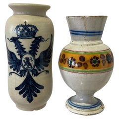 Earthenware - Talavera earthenware mango and vase - 19th century