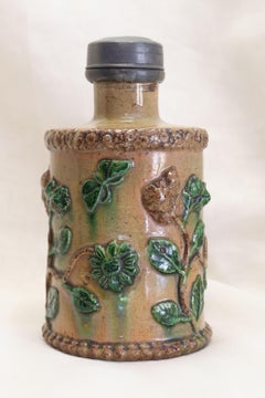 Earthenware Tea Canister with Pewter Lid