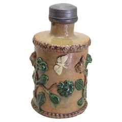 Earthenware Tea Canister with Pewter Lid