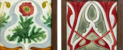 Earthenware - Three Art Nouveau tiles