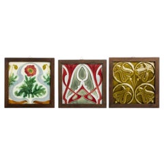Earthenware - Three Art Nouveau tiles
