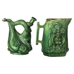 Earthenware - Two earthenware mugs - 19th century