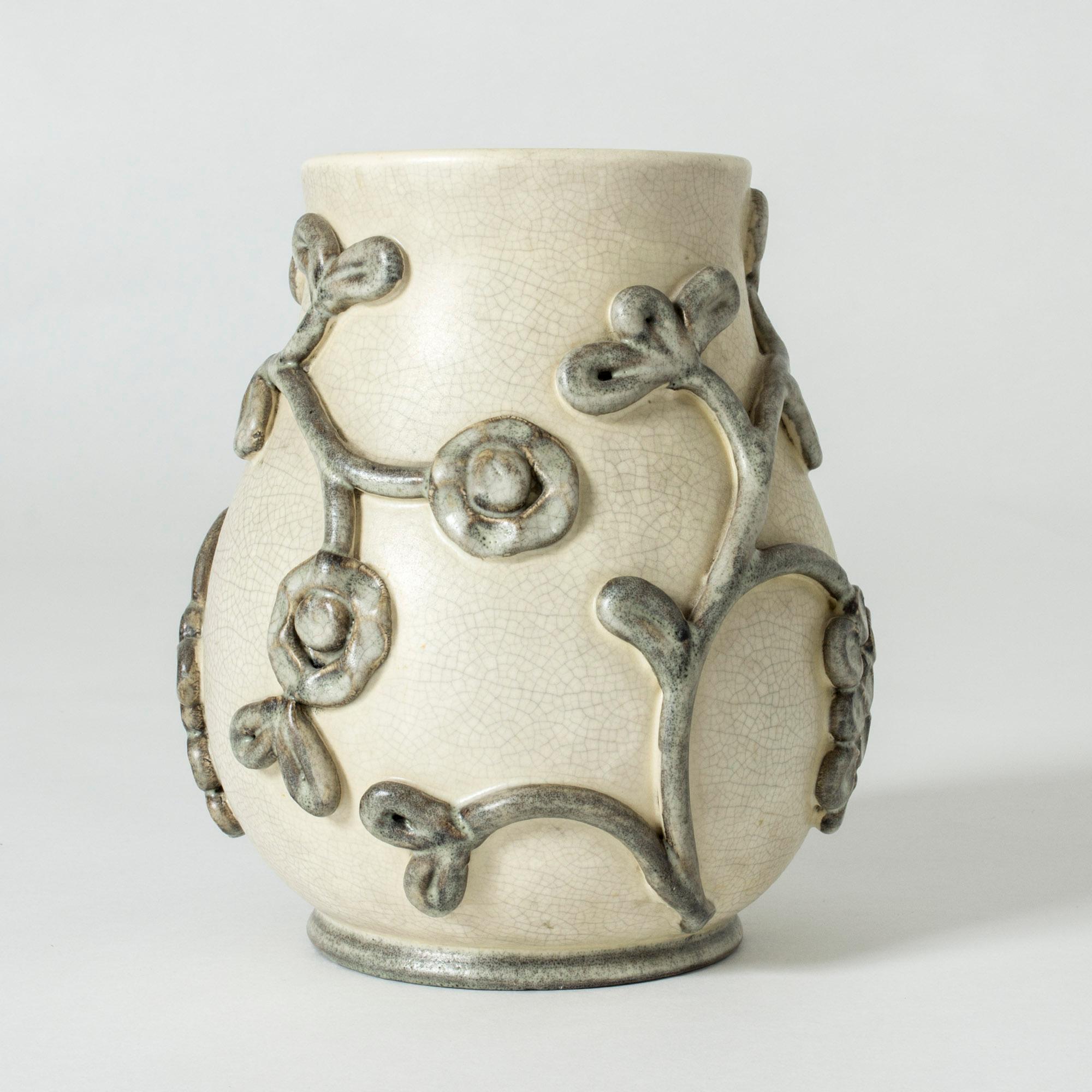 Scandinavian Modern Earthenware Vase by Eva Janke-Björk for Bo Fajans, Sweden For Sale