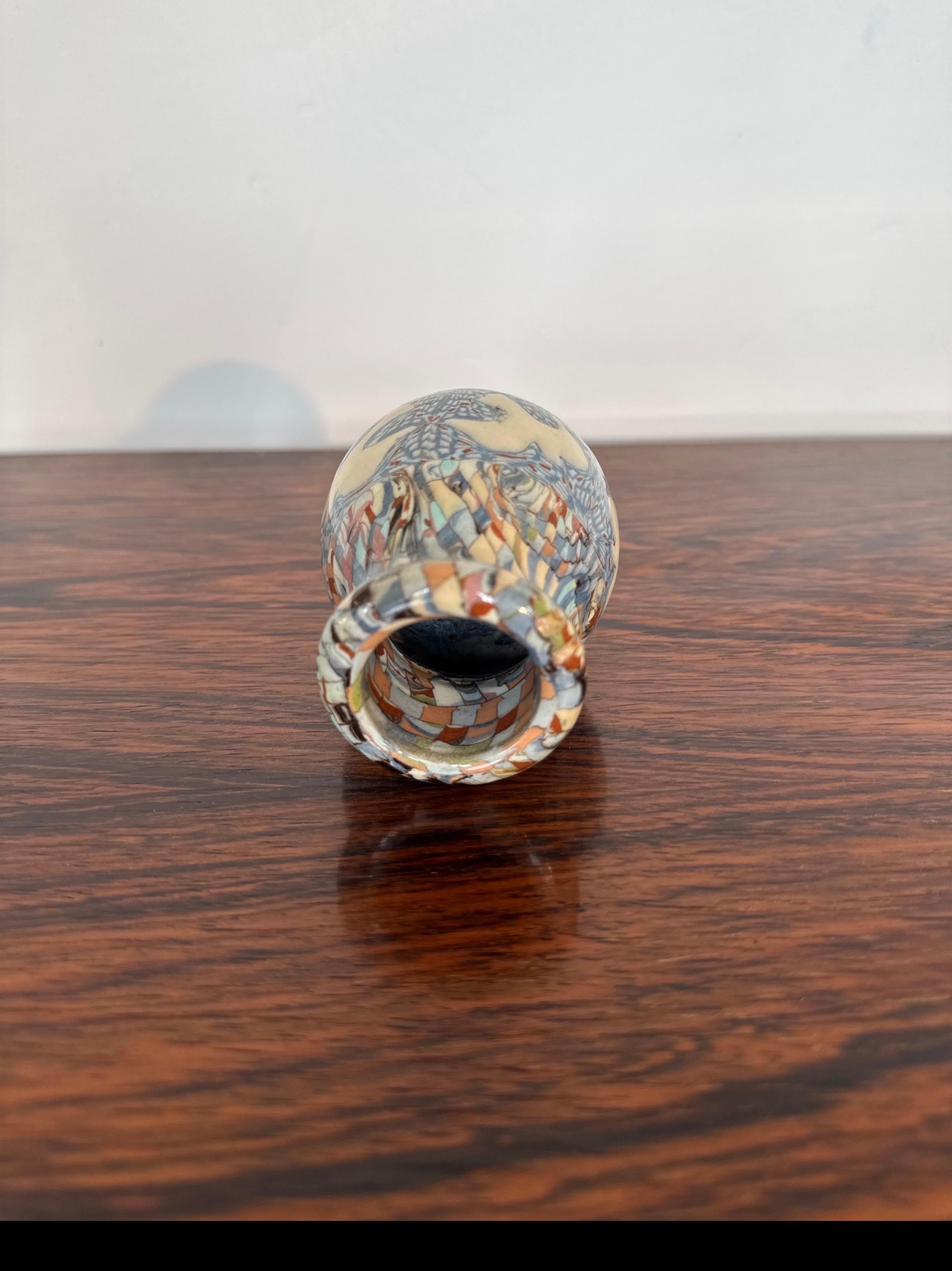 Jarrón de barro con decoración de mosaico Mille Fiori, Gerbino para Vallauris en venta 3