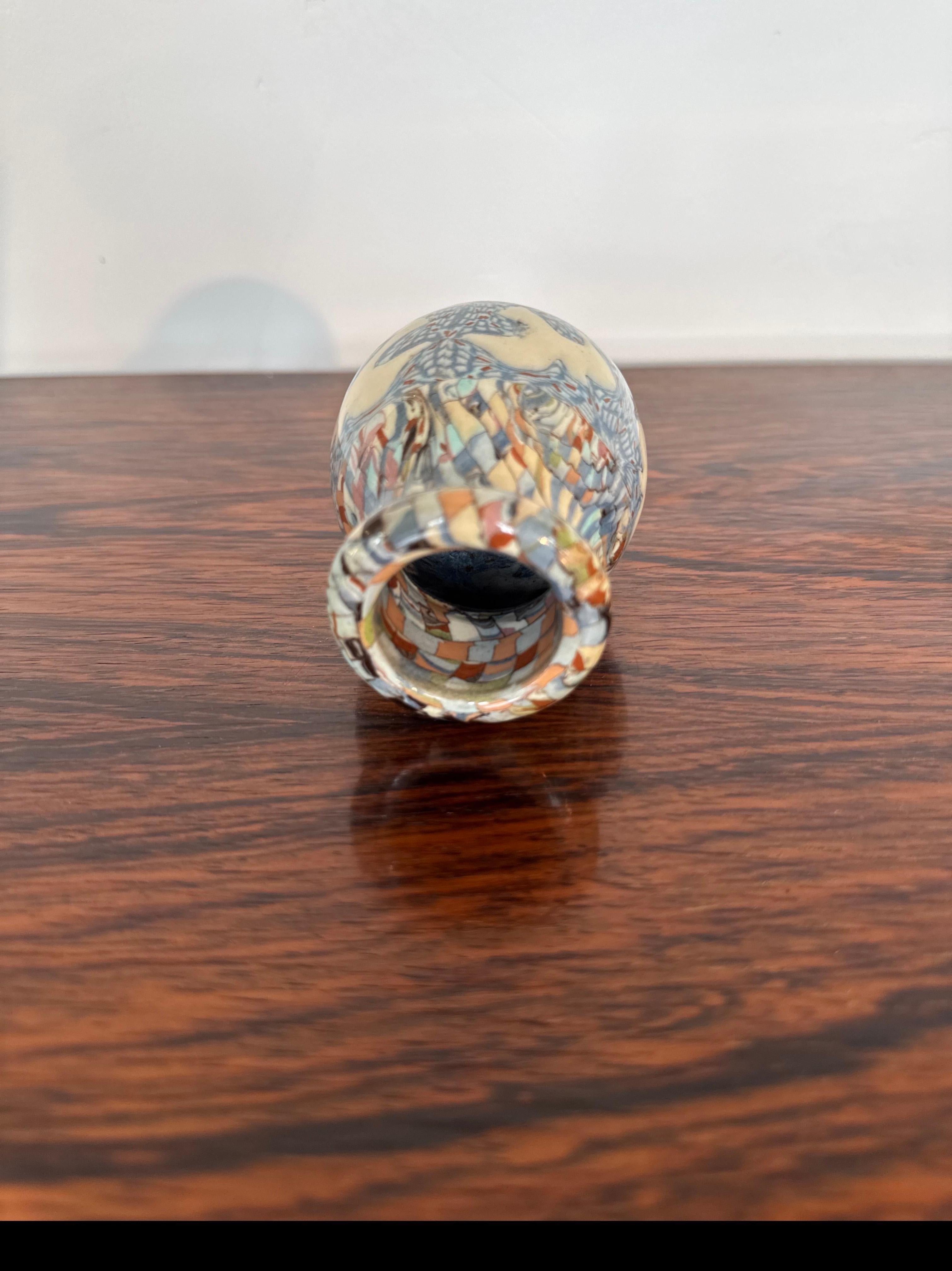 Jarrón de barro con decoración de mosaico Mille Fiori, Gerbino para Vallauris en venta 4