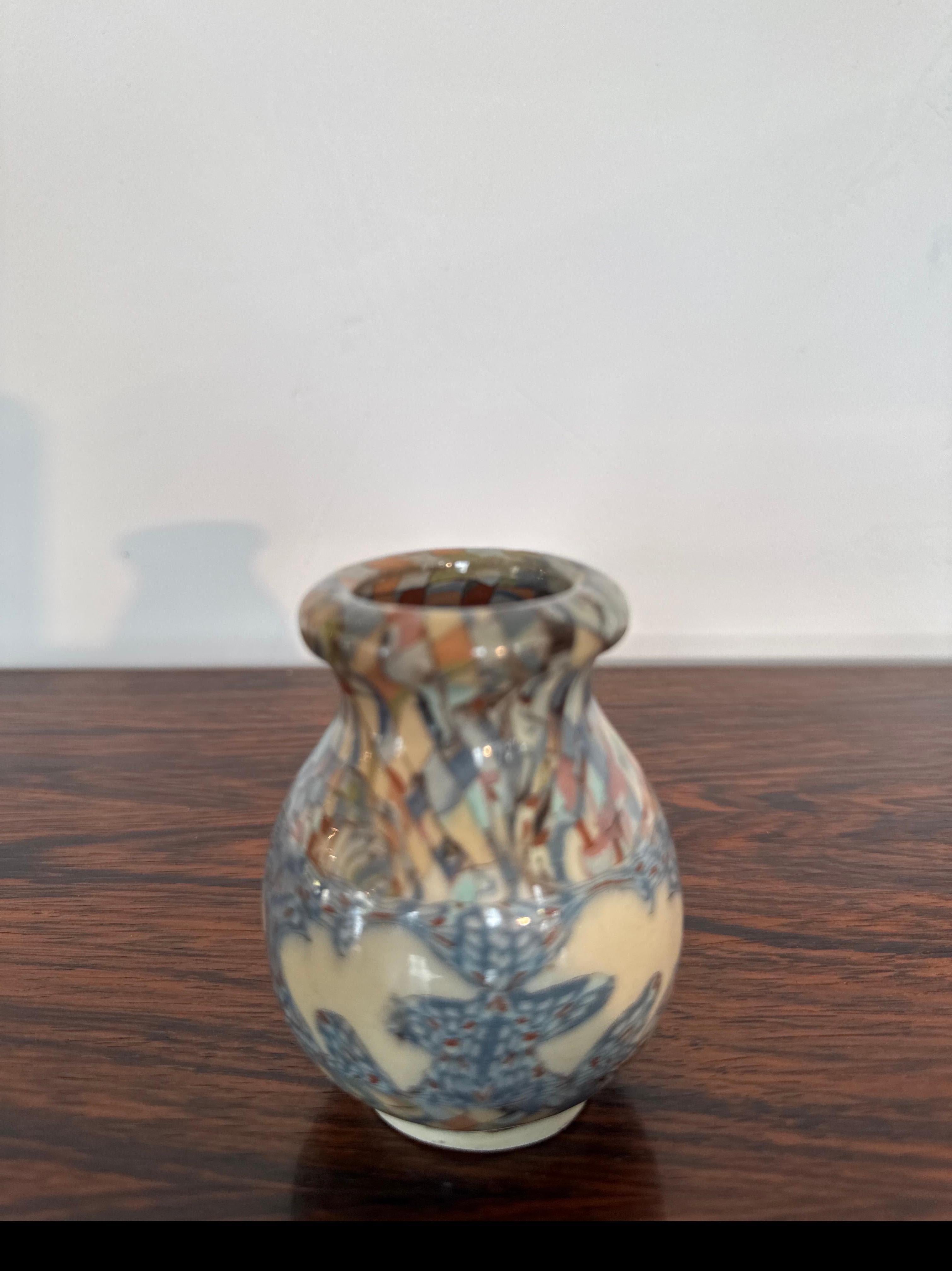 Jarrón de barro con decoración de mosaico Mille Fiori, Gerbino para Vallauris en Bueno estado para la venta en Antwerp, BE