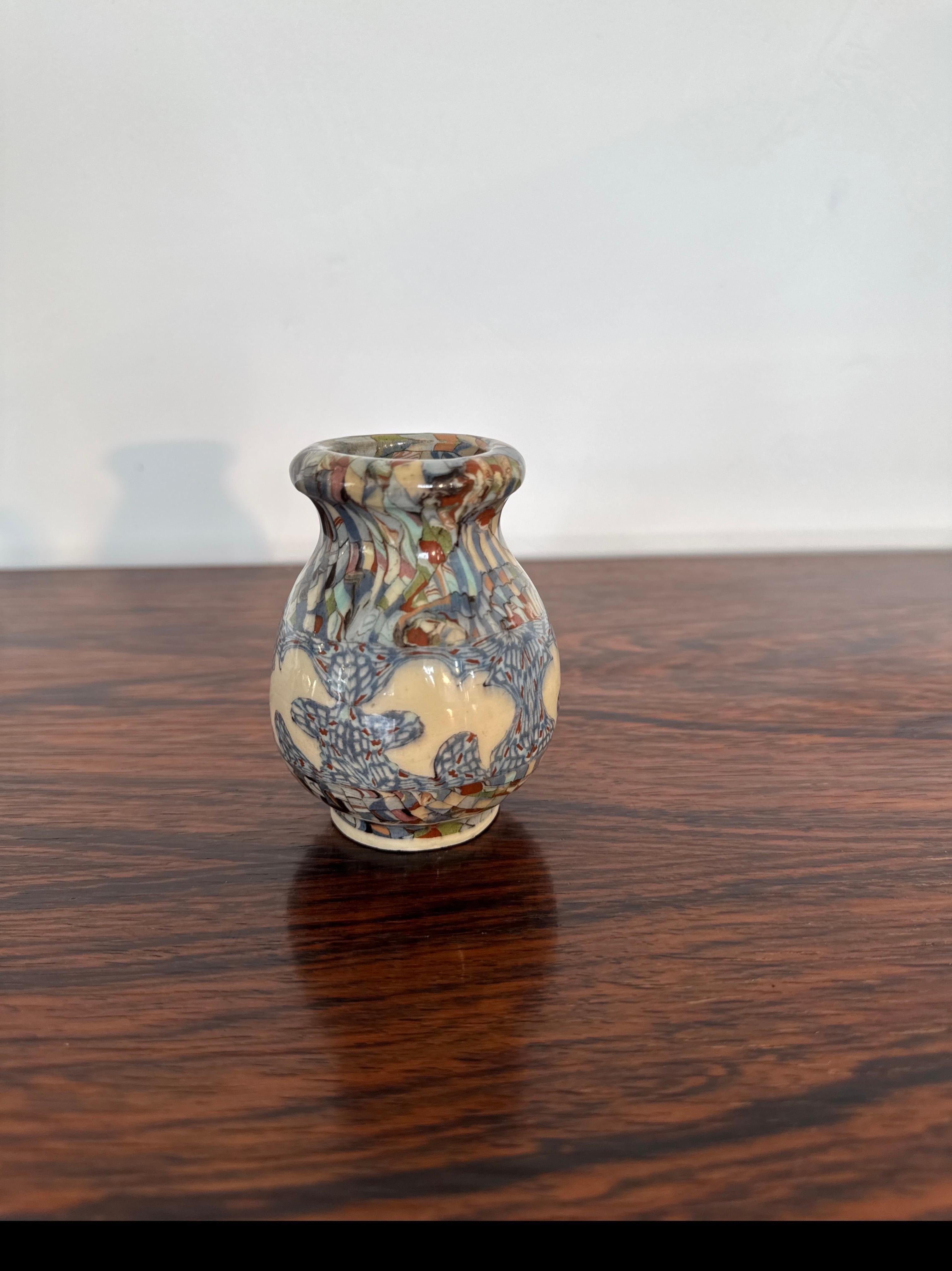 Jarrón de barro con decoración de mosaico Mille Fiori, Gerbino para Vallauris en venta 2