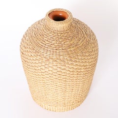Earthenware Vessel Wrapped in Reed