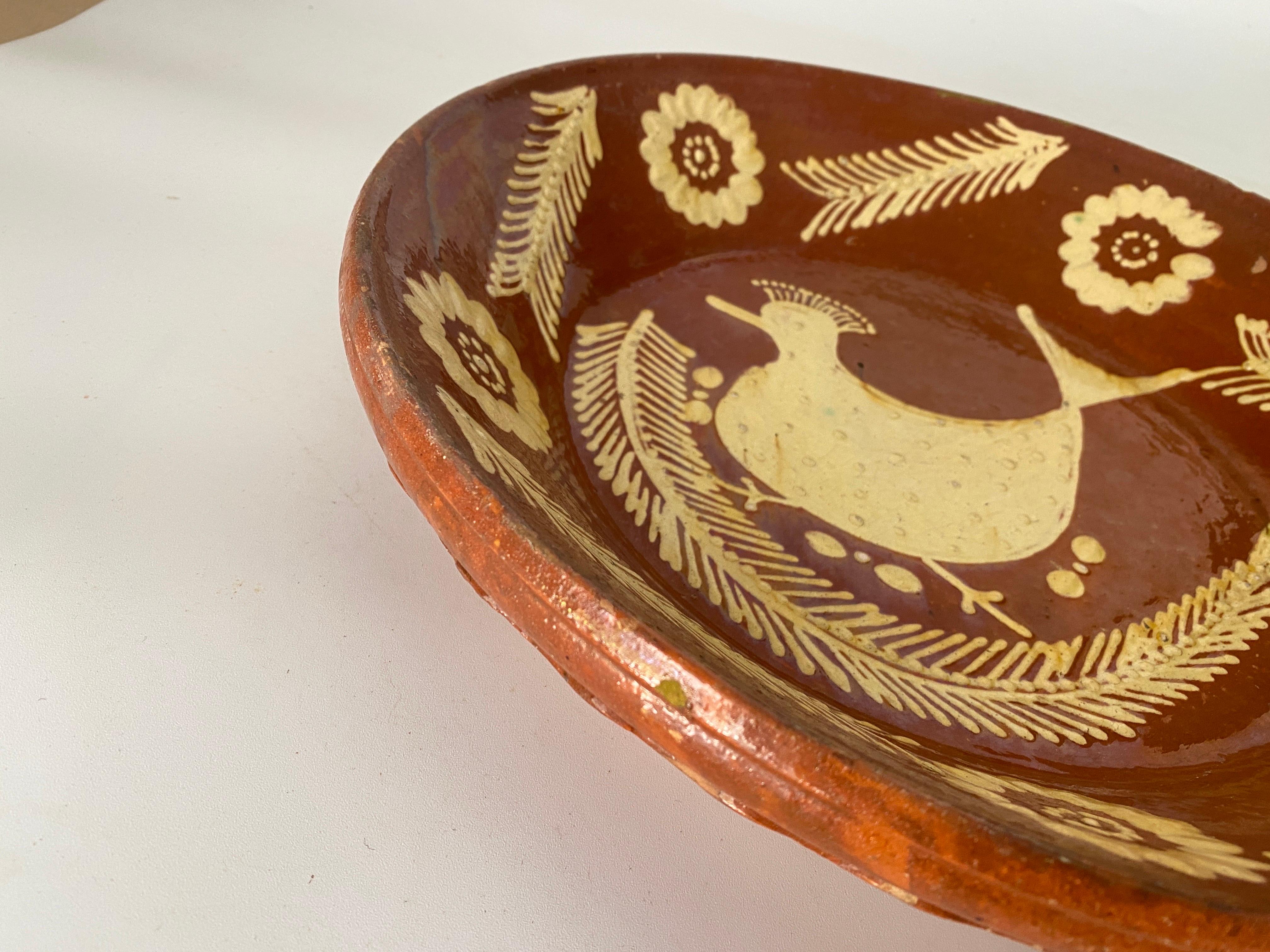 Earthenware Vide Poche Decorative Dish Representing a Bird  Brown Color In Good Condition For Sale In Auribeau sur Siagne, FR