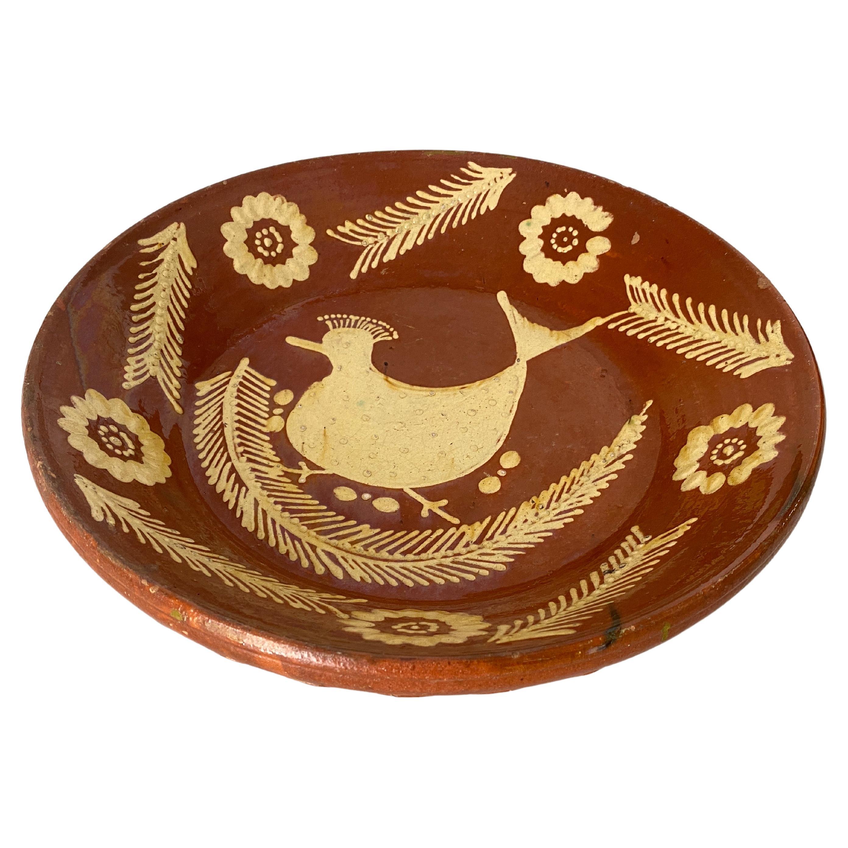 Earthenware Vide Poche Decorative Dish Representing a Bird  Brown Color For Sale