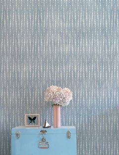 Earthlight Designer Wallpaper in Helium 'White and Soft Aqua Blue'