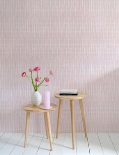 Carta da parati firmata Earthlight in Stella 'Rosa chiaro e bianco morbido'