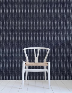 Earthlight Designer Wallpaper in Vega 'Pale Blue and Navy Dark Blue'