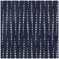 Earthlight Designer Wallpaper in Vega 'Pale Blue and Navy Dark Blue'