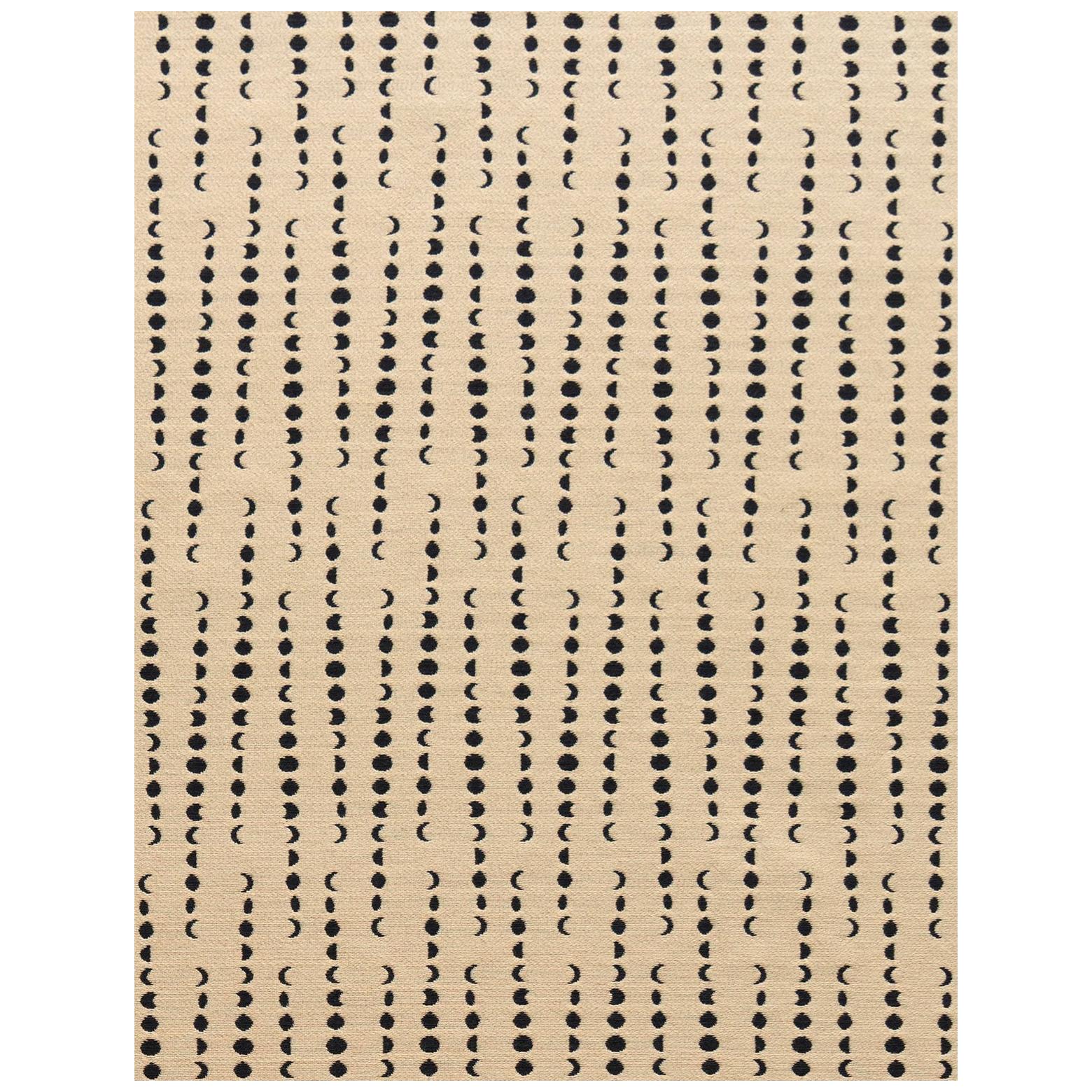 Earthlight Moon Woven Commercial Grade Fabric in Leo, Beige and Black