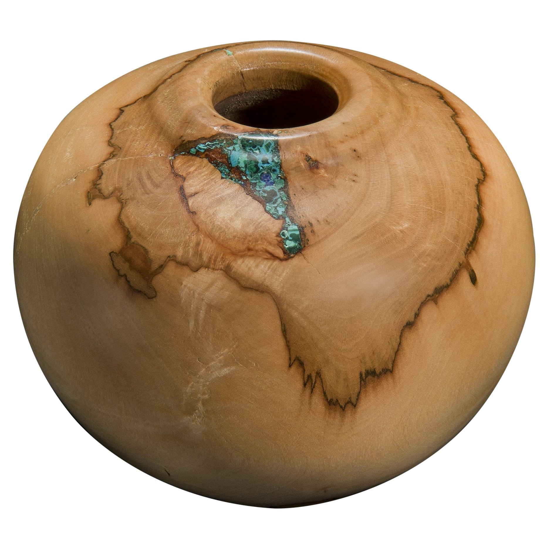 Treasures de la terre n° 26 une sculpture en sycomore et minéraux mélangés de Morrison Thomas en vente