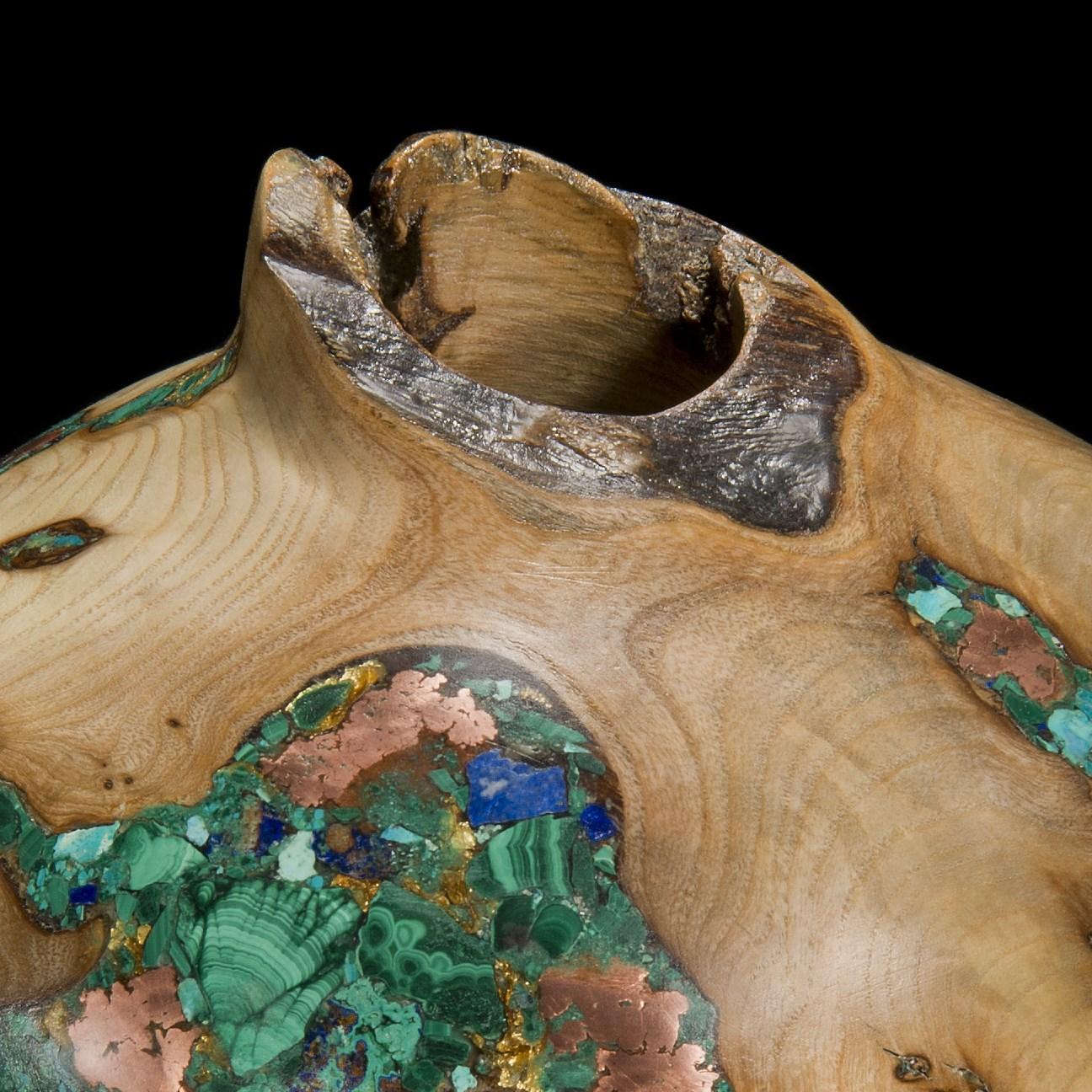 Hand-Crafted Earthly Treasures No 30, an Ash & Mixed Mineral Sculpture by Morrison Thomas