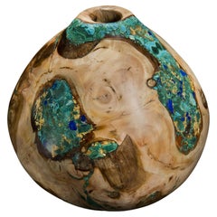 Earthly Treasures No 31, an Elm & Mixed Mineral Sculpture by Morrison Thomas