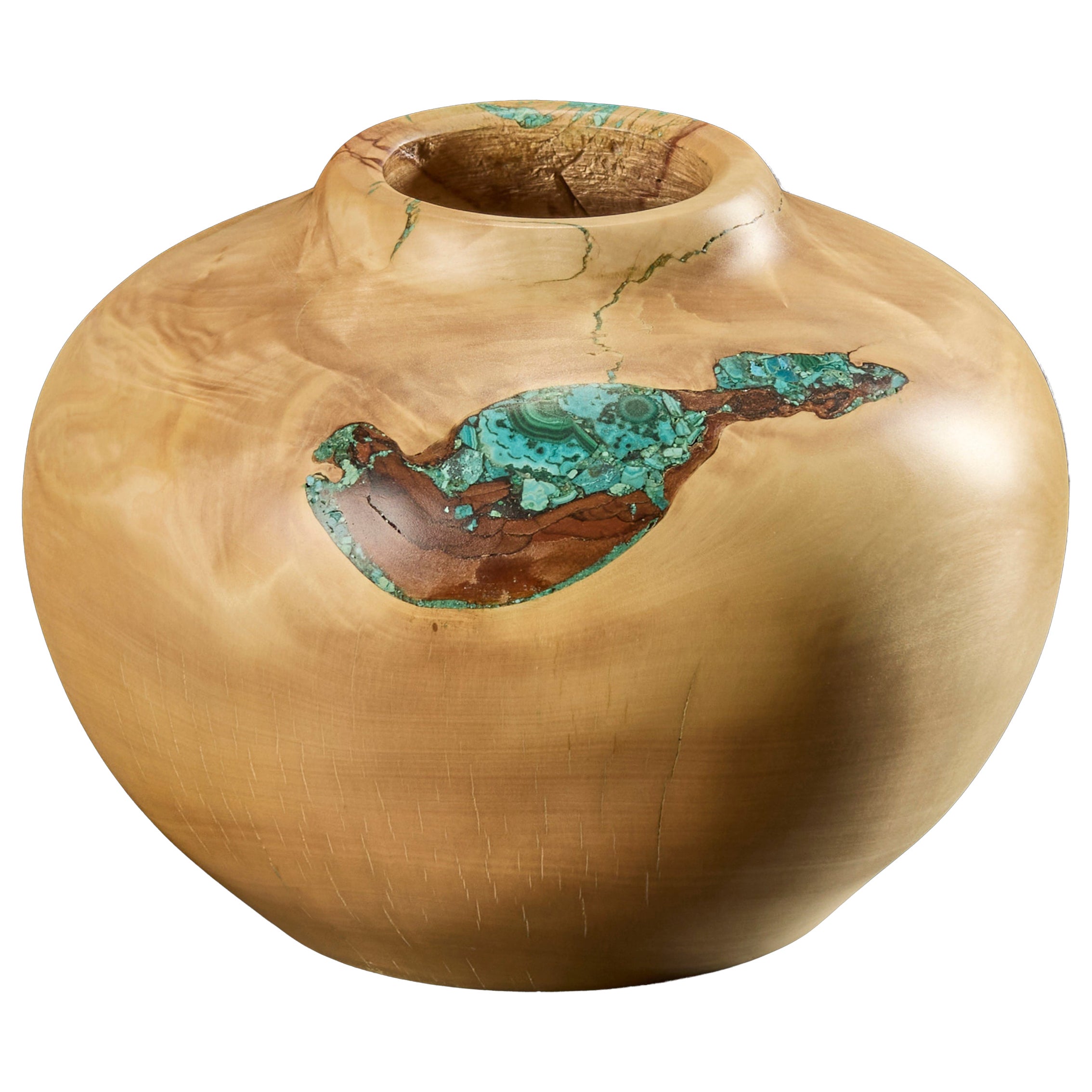 Tesori della Terra n. 37, vaso in legno di sicomoro e minerali misti di Morrison Thomas