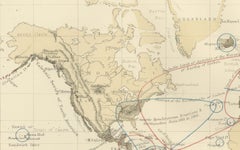 Earthquakes and Volcanoes Map by A.K. Johnston – Seismic Activity Atlas 1852