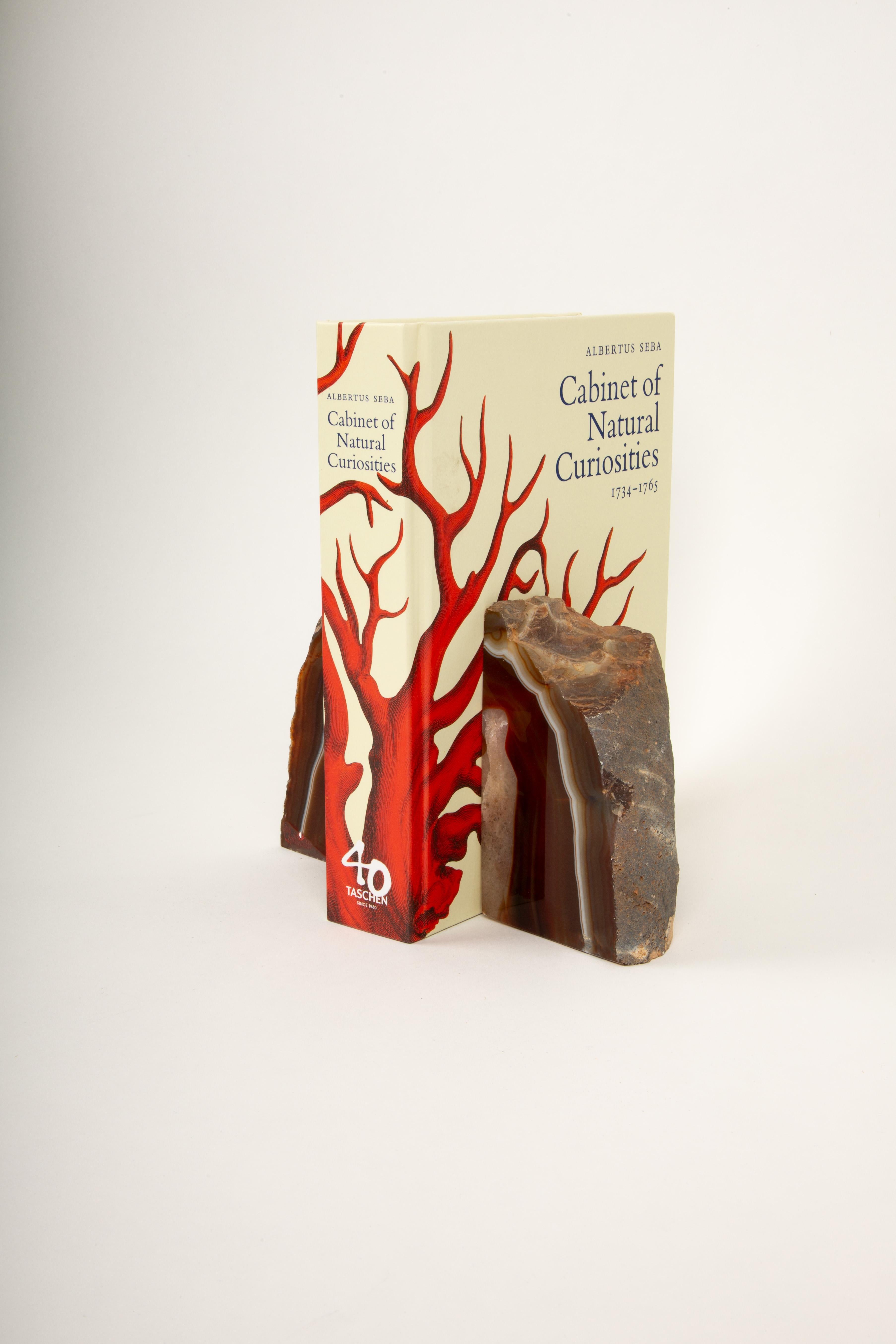 American Earth’s Art: Fiery Red Agate Bookends For Sale