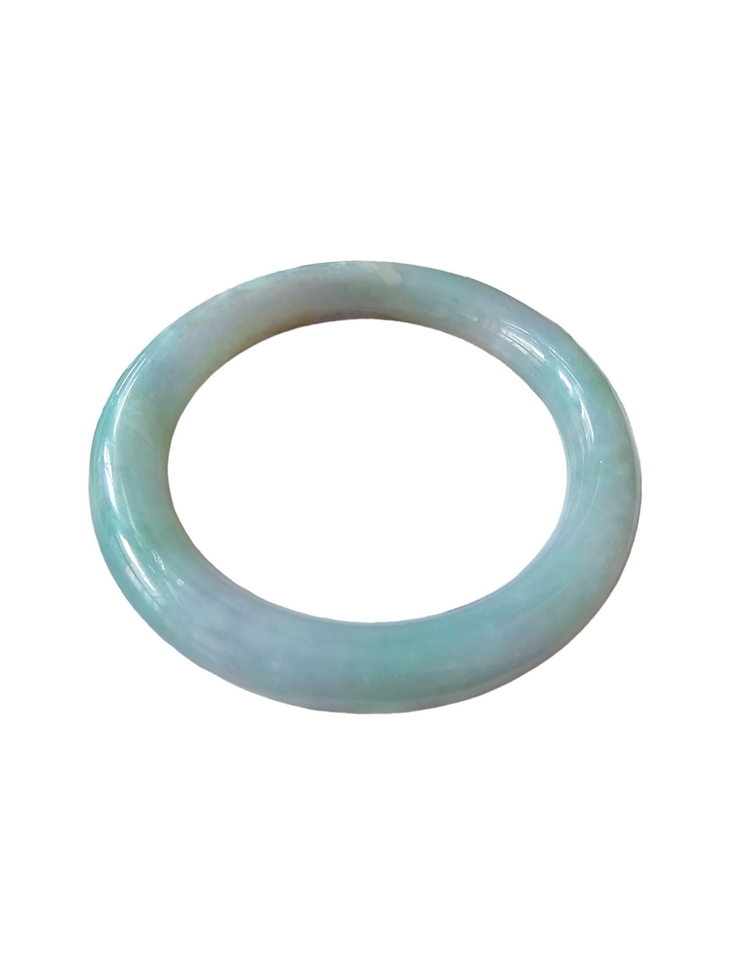 Burmese A-Jadeite Jade Bangle Bracelet; Green, Grey, White Jadeite 08810 - 100% designed, crafted, made and finished in Hong Kong. Handmade and Machine-quality checked.

Our 'Earths' Bangle Bracelets are all one-of-one pieces;

This piece is famed