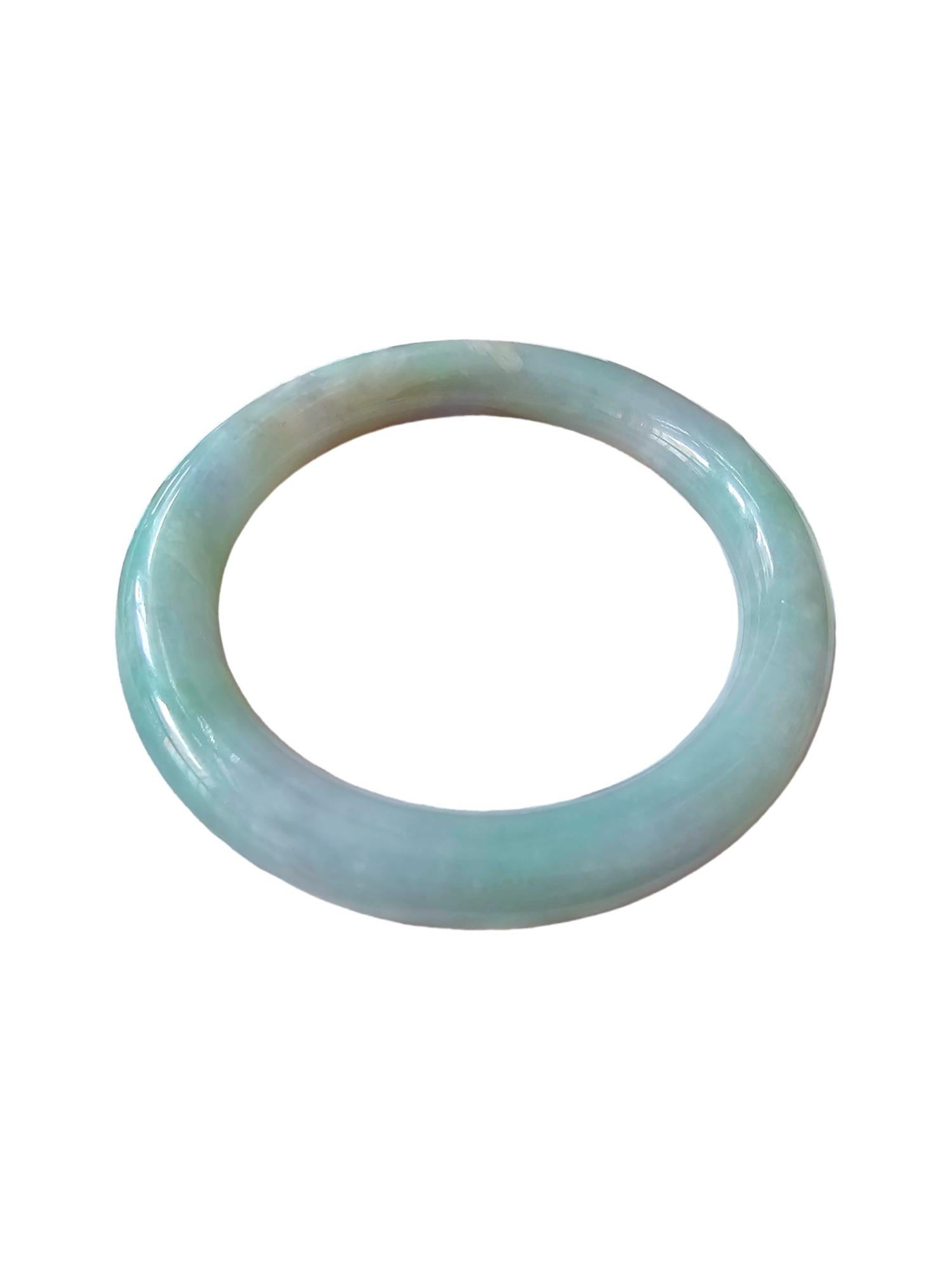 Earth's Burmese A-Jade Bangle Bracelet Green Jadeite 08810 For Sale 1