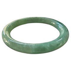 Earths Burmese Green A-Jade Oval Bangle Bracelet 08817