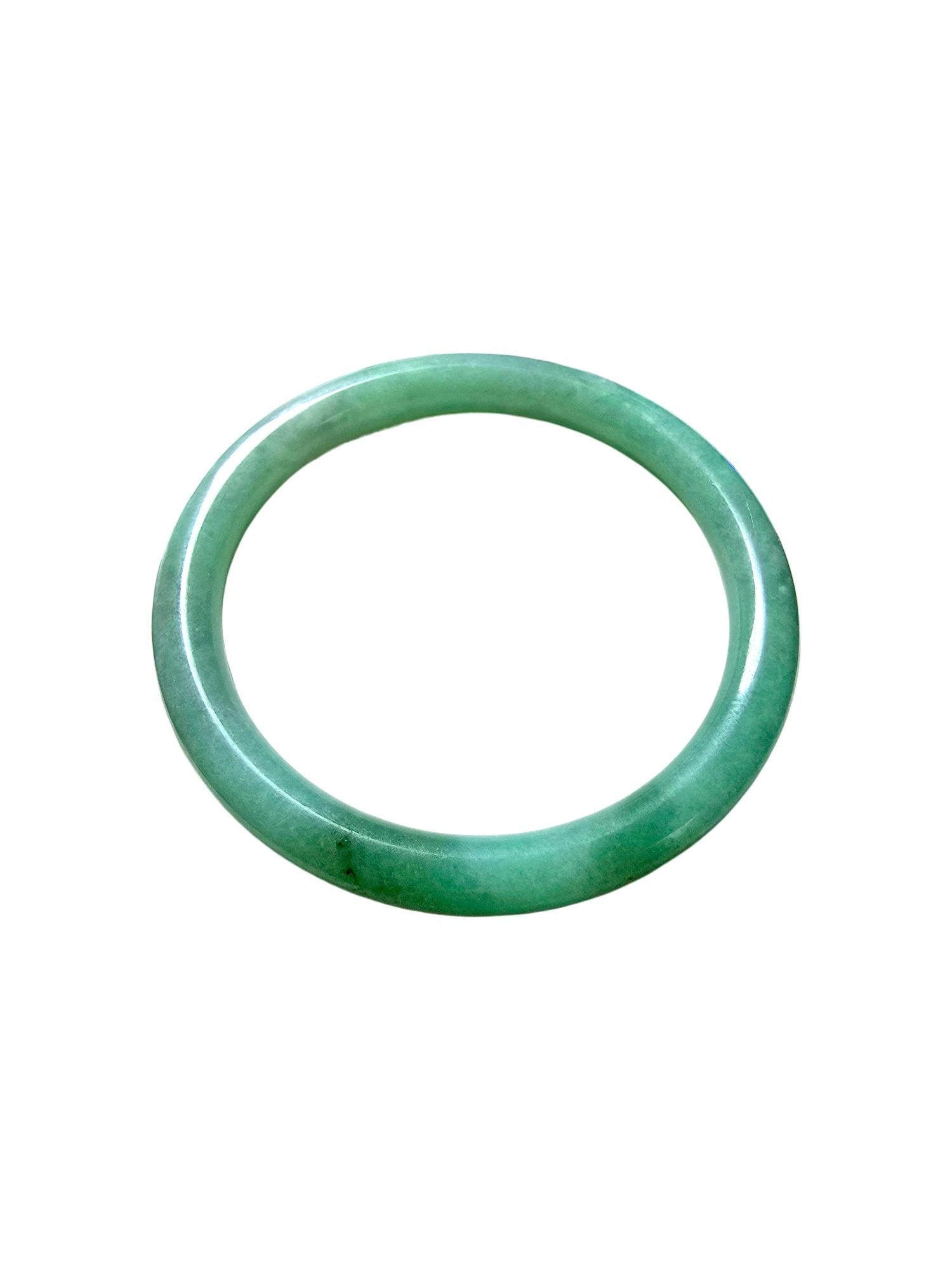 Earths Burmese Green A-Jade Round Bangle Bracelet 08815 For Sale 10
