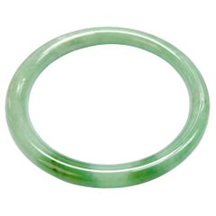 Earths Burmese Green A-Jade Round Bangle Bracelet 08815