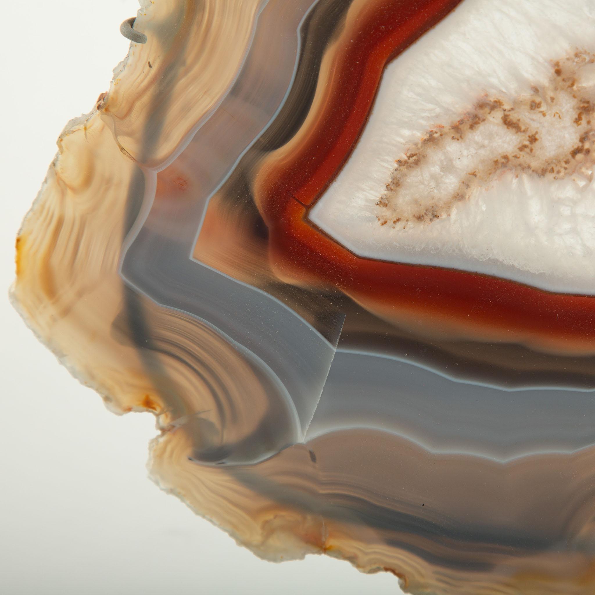 Métal L'œil de la terre : Tranche d'agate montée en vente