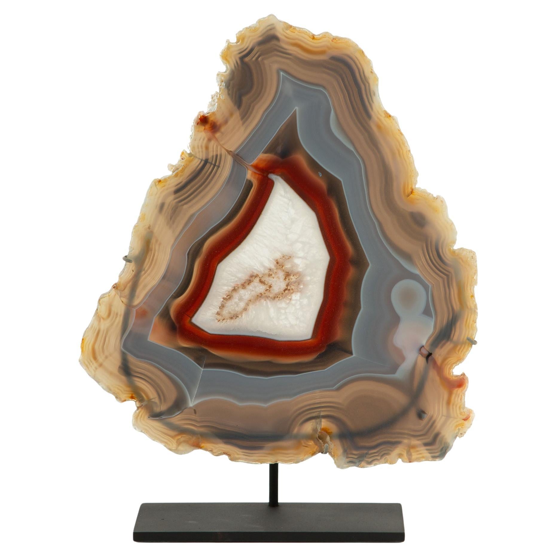 Occhio della Terra: Fetta di agata montata